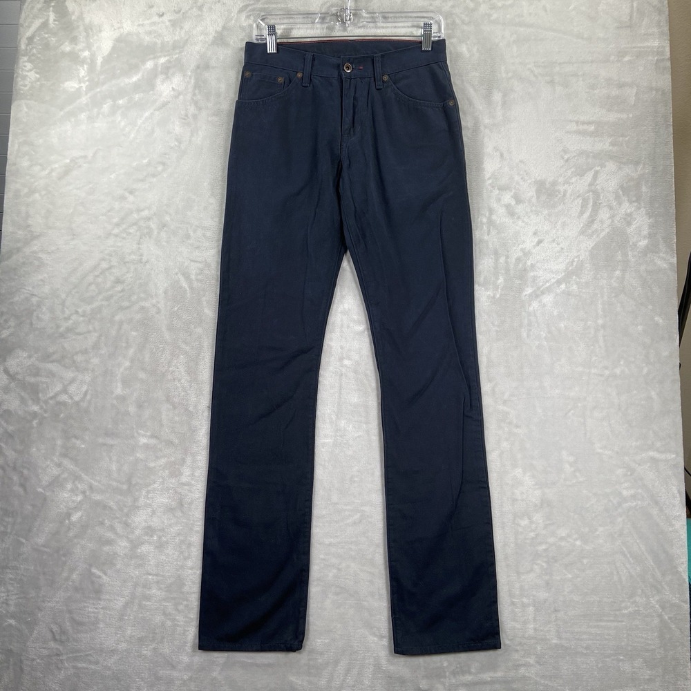 Raleigh Denim Workshop Pants men's 29x33 Chino Thin Slim Straight USA Made Blue
